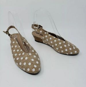 Soft Surroundings Slingback Wedges Polka Dot Wedge